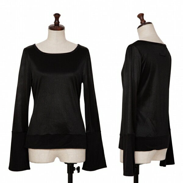 【中古】 ジャンポールゴルチエ ファムJean Paul GAULTIER FEMME 切替光沢ポリカットソー 黒40【レディース】(4.0)