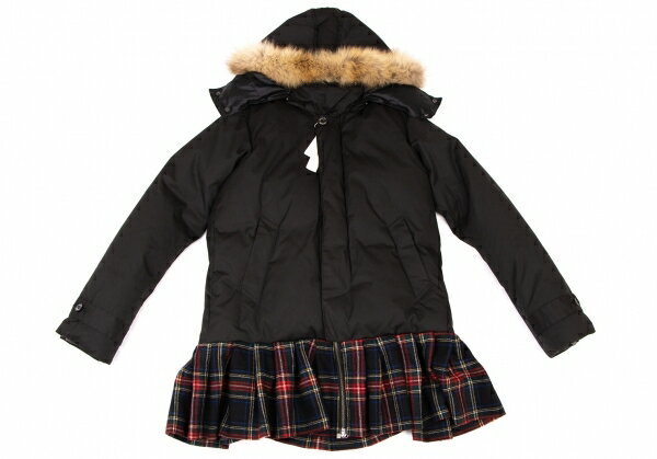 【中古】 エフィレボル.efiLevol ラクーンファーフードダウン切替コート 黒2【レディース】