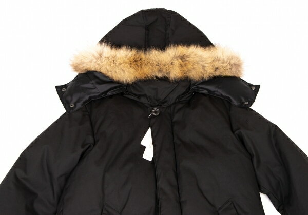 【中古】 エフィレボル.efiLevol ラクーンファーフードダウン切替コート 黒2【レディース】