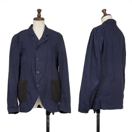 【中古】 ブラックコムデギャルソンBLACK COMME des GARCONS染めコットンフリースポケットジャケット 紺M【レディース】 【中古】 ブラックコムデギャルソンBLACK COMME des GARCONS染めコットンフリースポケットジャケット 紺M【レディース】