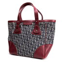 【中古】 クリスチャンディオールChristian Dior トロッターロゴハンドバッグ 赤紺ベージュ【レディース】(4)