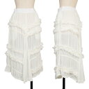 【中古】 コムデギャルソンCOMME des GARCONS フリル装飾切替シースルースカート 白S【レディース】(4)