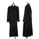 【中古】 コムデギャルソンCOMME des GARCONS ウール混紡バックベルトダブルコート 黒M位【レディース】