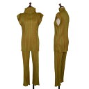 【中古】 プリーツプリーズPLEATS PLEASE ギンガムチェックセットアップ 黄緑赤3 2【レディース】