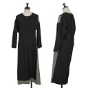 【中古】 コムデギャルソンCOMME des GARCONS ウール切替ハウンドトゥースフラットワンピース 黒ベージュM位【レディース】(4)