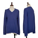 【中古】 ポールスミスPaul Smith PS コットンシルクドットレイヤードVネックニット 青M【レディース】(4)