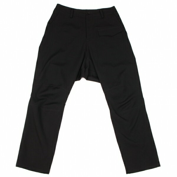 【中古】 ヨウジヤマモト ノアールYohji Yamamoto NOIR ウールギャバニー切替テーパードパンツ 黒1【レディース】(4)