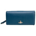 【中古】 ヴィヴィアンウエストウッドVivienne Westwood カウレザーオーブ長財布 青【レディース】
