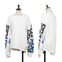 【中古】 コムデギャルソンCOMME des GARCONSコットン変形スリーブロゴカットソー 白黒青M【レディース】(4)