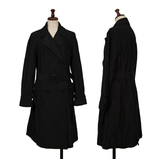 【中古】 ポールスミス ブラックPaul Smith BLACK ドビーハートポリトレンチコート 黒38【レディース】 【中古】 ポールスミス ブラックPaul Smith BLACK ドビーハートポリトレンチコート 黒38【レディース】
