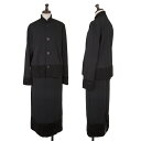 【中古】 ワークショップWORKSHOP パイル切替ジャージ生地セットアップスーツ 黒M位【レディース】