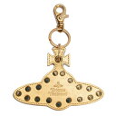 【中古】 ヴィヴィアンウエストウッドVivienne Westwood オーブチャームスタッズレザーキーリング ゴールド【レディース】