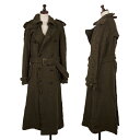【中古】 コムコム コムデギャルソンCOMME des GARCONS ウール縮絨トレンチコート カーキM位【レディース】(4)