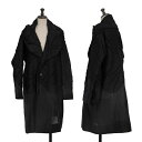【中古】 イッセイミヤケISSEY MIYAKE ウール混紡切替ショールカラーシャツコート 黒2【レディース】