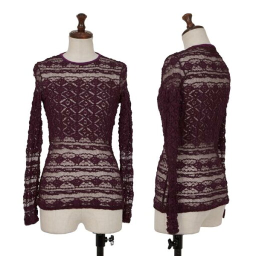 【中古】 クリスチャンラクロワバザールCHRISTIAN LACROIX BAZAR メッシュレース長袖カットソー 紫M【レディース】 【中古】 クリスチャンラクロワバザールCHRISTIAN LACROIX BAZAR メッシュレース長袖カットソー 紫M【レディース】