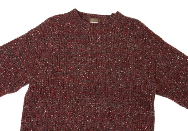 【中古】 ワイズフォーメンY's for men マーブルワッフルウールニット 赤グレー白M位【メンズ】