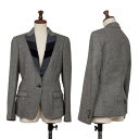 【中古】 ドルチェ&ガッバーナDOLCE&GABBANA ラペル切替ヘリンボーンジャケット 紺グレー黒40【レディース】(4)