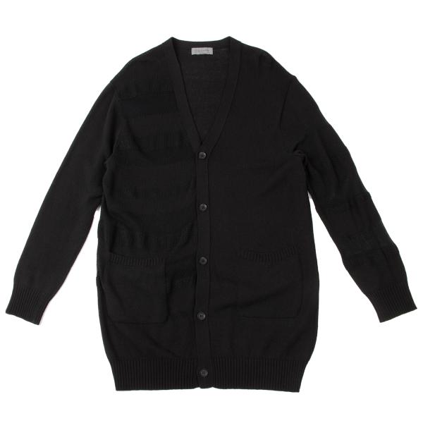 【中古】 ヨウジヤマモト プールオムYohji Yamamoto POUR HOMME コットンボーダーニットカーディガン ..