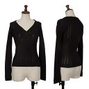 【中古】 ドルチェ&ガッバーナDOLCE&GABBANA Vネックパターンニット 黒S位【レディース】(4)