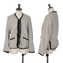 【中古】 トリココムデギャルソンtricot COMME des GARCONS 製品洗いテープパイピングノーカラージャケット グレー黒M【レディース】(4)