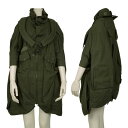 【中古】 ジュンヤワタナベ コムデギャルソンJUNYA WATANABE COMME des GARCONS 裏レオパード解体再構築ミリタリーコート カーキXS...