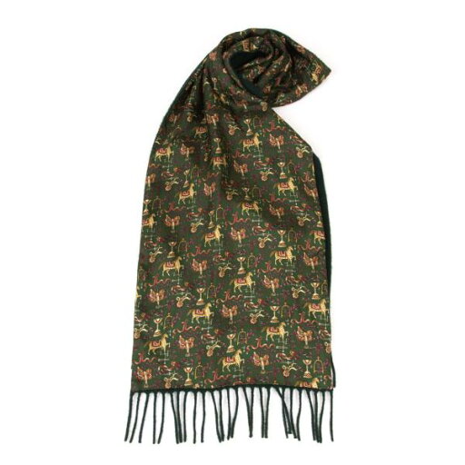【中古】 サルヴァトーレフェラガモ Salvatore Ferragamo ホースプリントカシミヤ貼り合わせシルクマフラー 緑【レディース】 【中古】 サルヴァトーレフェラガモ Salvatore Ferragamo ホースプリントカシミヤ貼り合わせシルクマフラー 緑【レディース】