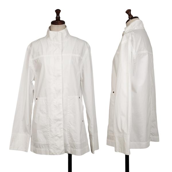 【中古】 ダナキャランDKNY コットンハイネックワークジャケット オフホワイトP(S位)【レディース】