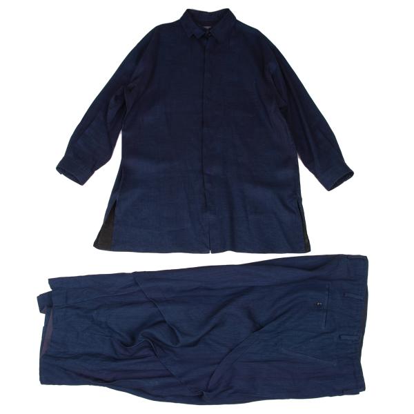 【中古】 ヨウジヤマモト プールオムYohji Yamamoto POUR HOMME インディゴリネンセットアップ 紺3【メンズ】