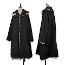 【中古】 コムデギャルソンCOMME des GARCONS ポリフリル装飾ラウンドカラーコート 黒M【レディース】