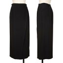 【中古】 エンポリオアルマーニEMPORIO ARMANI フロントラップAラインスカート 黒M位【レディース】(4)