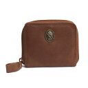 【中古】 ダナキャランDKNY ラウンドジップレザーウォレット 茶【レディース】