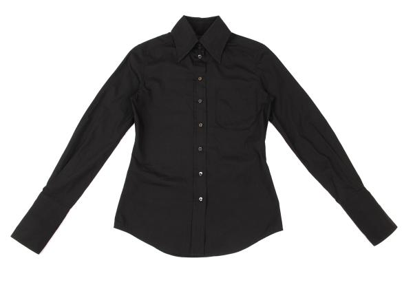 【中古】 ジャンポールゴルチエ クラシックJean Paul GAULTIER CLASSIQUE コットン高襟ダブルカフスシャツ 黒40【レディース】