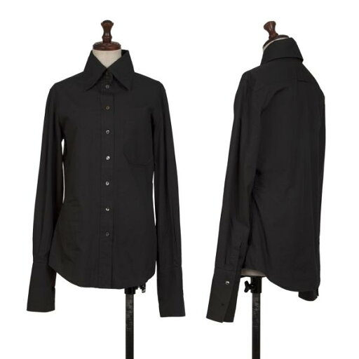【中古】 ジャンポールゴルチエ クラシックJean Paul GAULTIER CLASSIQUE コットン高襟ダブルカフスシャツ 黒40【レディース】 【中古】 ジャンポールゴルチエ クラシックJean Paul GAULTIER CLASSIQUE コットン高襟ダブルカフスシャツ 黒40【レディース】