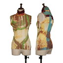 【中古】 ジャンポールゴルチエ ファムJean Paul GAULTIER FEMME グラフィックプリントパワーネットタートルネックノースリーブ マルチ40【レディース】