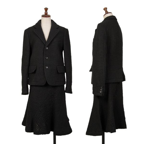 【中古】 トリココムデギャルソンtricot COMME des GARCONS ウールナイロンブークレセットアップ 黒M S【レディース】