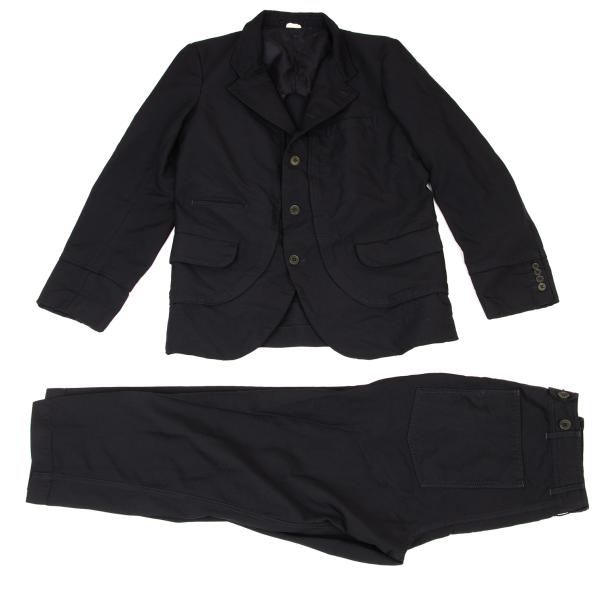 【中古】 コムデギャルソン オムドゥCOMME des GARCONS HOMME DEUX 製品染めポリセットアップ 紺S XS【メンズ】