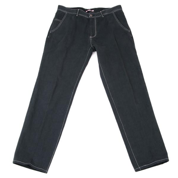 【中古】 パパスプラスPapas+ 製品染めコットンステッチパンツ 紺LL【メンズ】