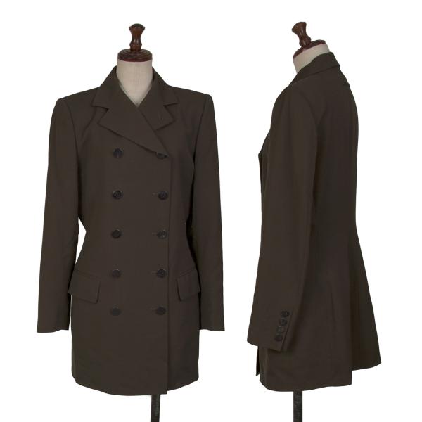 【中古】 ジャンポールゴルチエ クラシックJean Paul GAULTIER CLASSIQUE ウールダブルジャケット カーキ40【レディース】