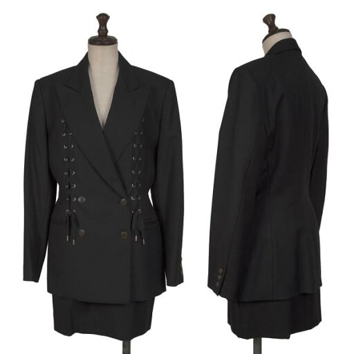 【中古】 ジュニアゴルチエJUNIOR GAULTIER ウールセットアップスーツ 黒40【レディース】 【中古】 ジュニアゴルチエJUNIOR GAULTIER ウールセットアップスーツ 黒40【レディース】