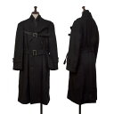 【中古】 コムデギャルソンCOMME des GARCONS ベルテッドレイヤードウールコート 黒S【レディース】