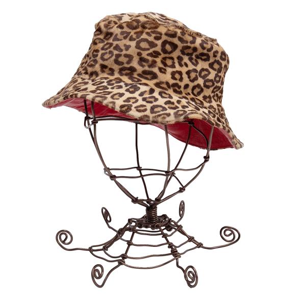 【中古】 ドルチェ&ガッバーナDOLCE&GABBANA ハラコレオパード柄バケットハット ベージュ茶他57【レディース】