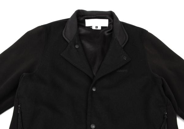 【中古】 ガンリュウGANRYU ウールフリース切替スナップボタンジャケット 黒L【メンズ】