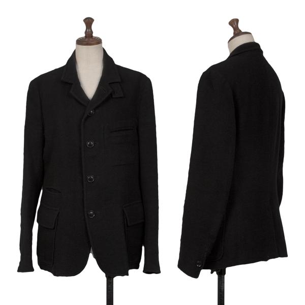 【中古】 ワイズY's ウール混紡チンストラップ付きジャケット 黒2【レディース】