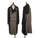 【中古】 ワイズY's 異素材切替襟着脱ロングコート モカチャコール他2【レディース】
