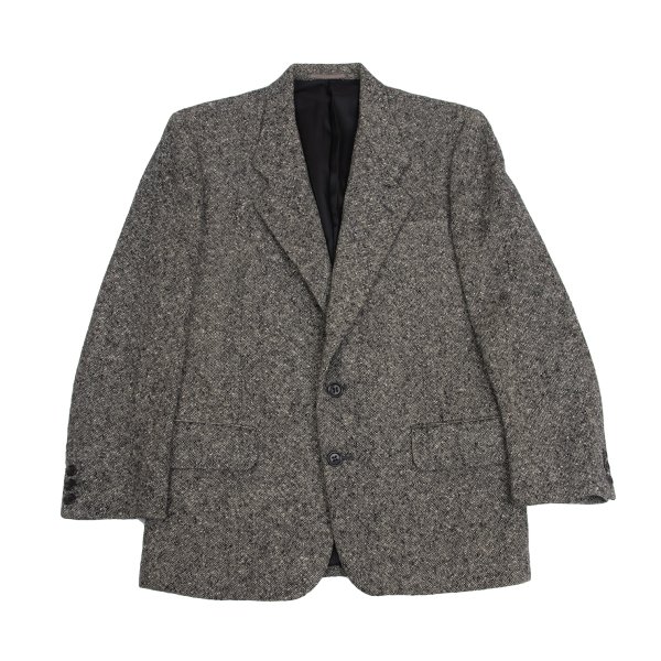 【中古】 コムデギャルソン オムCOMME des GARCONS HOMME デカオム ウールツイード2Bジャケット グレーS【メンズ】