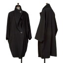 【中古】 イッセイミヤケISSEY MIYAKE ウールドレープネックドルマンコート 黒M【レディース】