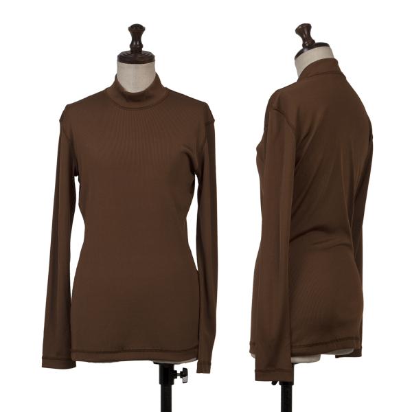 【中古】 トリココムデギャルソンtricot COMME des GARCONS ポリハイネックリブカットソー 茶M位【レディース】