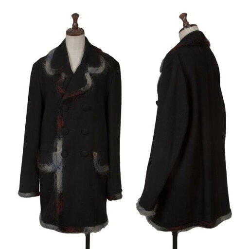 【中古】 トリココムデギャルソンtricot COMME des GARCONS シャギーチェックパイピングロングダブルジャケット 黒グレーマルチM【レディース】 【中古】 トリココムデギャルソンtricot COMME des GARCONS シャギーチェックパイピングロングダブルジャケット 黒グレーマルチM【レディース】