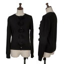 【中古】 ブラックコムデギャルソンBLACK COMME des GARCONS ボンボン装飾ウールニットカーディガン 黒S【レディース】(4)