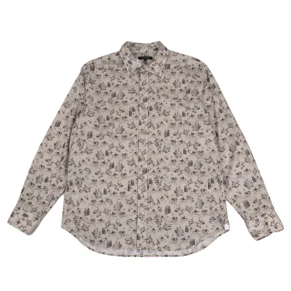 【中古】 マッキントッシュMACINTOSH ホース柄プリントシャツ グレージュ他L【メンズ】